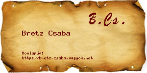 Bretz Csaba névjegykártya